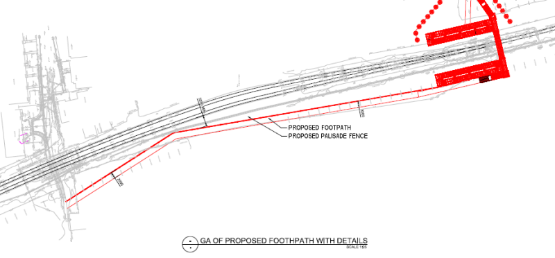 Proposed Route from Spencer Close bridge to the Hatches pathway